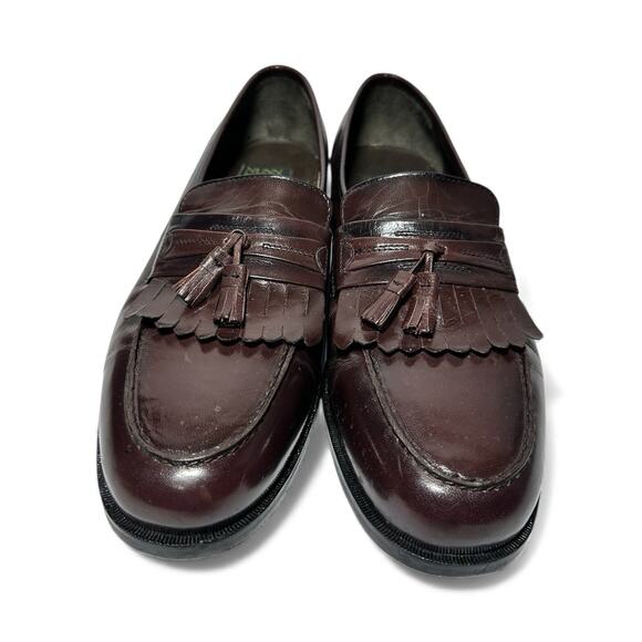 Nunn Bush Dress Flex Kiltie Tassel Slip On Leather Loafers Burgundy Men's 12M - Picture 2 of 10